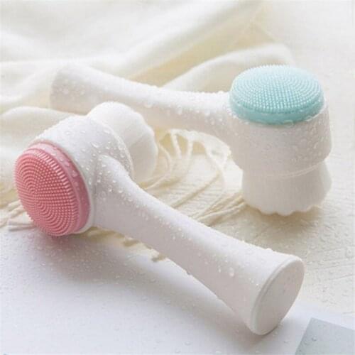 Portable Brosse De Massage 3D Facial Clean Brush Pour Le Nettoyage Du Visage Outil De Soins De La Peau Double Face En Silicone
