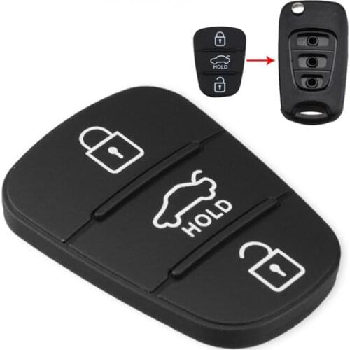 3 Buttons Rubber Pad Insert Fit for Hyundai Solaris Accent Tucson l10 l20 l30 Kia Rio Ceed Flip Remote Car Key Shell
