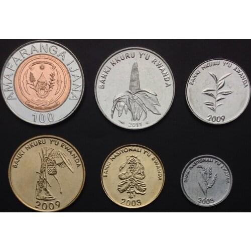 Rwanda 1 Set 6 Pieces Coins Old Original Coin Collectible Edition Real Rare Commemorative Random Year