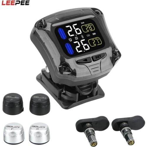 LEEPEE MOTO TPMS LCD Screen Display Motorcycle Motorcycle Motorbike Tire Pressure Monitoring System Tire Pressure Sensor