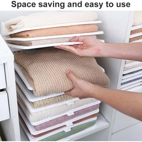 Lazy Folding Clothes Board Shirt Pants Storage Organizer Wardrobe Clothing Divider Table 5/10Pcs