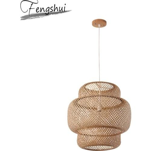 Modern LED Bamboo Pendant Lamp Shade Pendant Lights Lighting Kitchen Fixtures Suspension Lamp Plafon Dining room Hanging Lamp