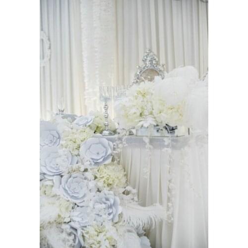 Wedding Backdrop White Curtain with Mauve Flowers Background Celebration Newborn Party Photo Booth Studio Decor