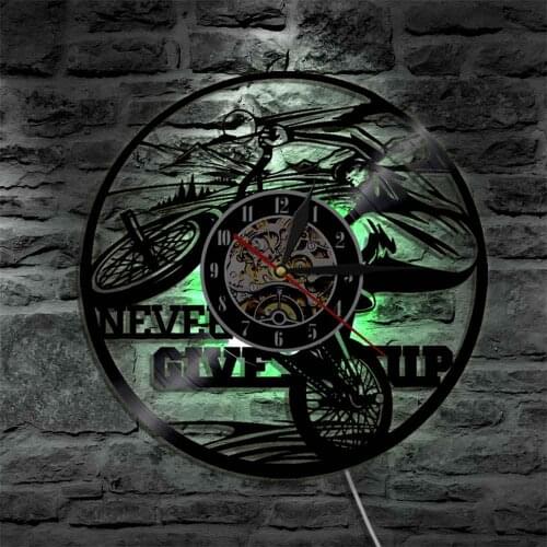 Never Give Up Cyclist Led Wall Light Sign Nightlight Cool Living Room Interior Decor Led Modern Backlight