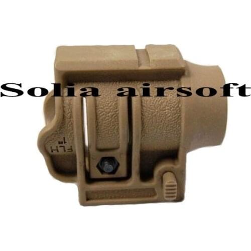 Tactical Quick Release Red Dot Sight Flashlight 1 inch Mount with Extend top Rail Tan