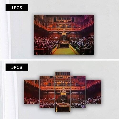 Banksy Devolved Parliament Poster Art Picture Prints Home Decor Wall Canvas Painting Decoration For Living Room