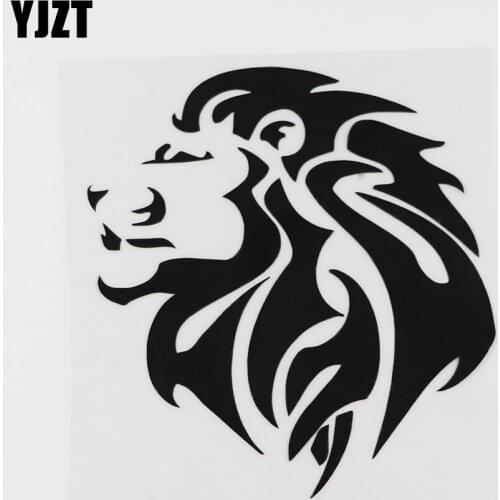 YJZT 12.2CMX13.2CM Lion of Beasts Brave Huge Mane Vinyl Car Sticker Black /Silver 13C-0187