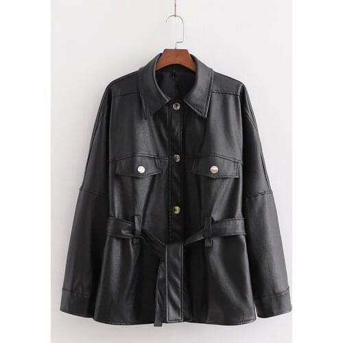 New Arrival brand Winter Autumn Black Motorcycle leather jackets yellow leather jacket women leather coat Loose PU jacket 2020