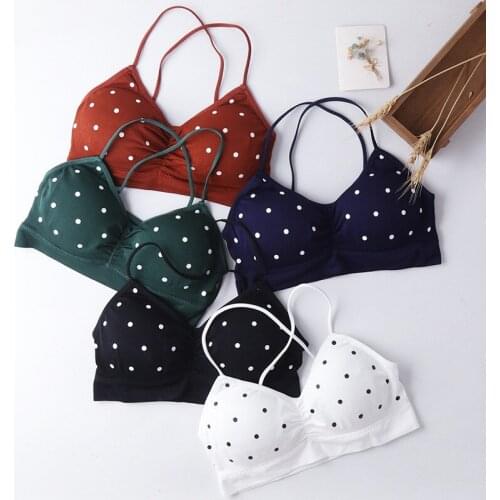 Womens Bra Push Up Bra Sports Bra For Women Seamless Sexy Lingerie Female Polka Dot Soft Fashion Underwear Womens Tube Top