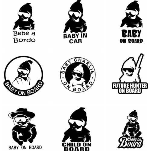 10 Styles Large BABY ON BOARD Car Sticker Funny Wrap Vinyl Personality Cars Stickers Decal Car-Styling Decoration Accessories