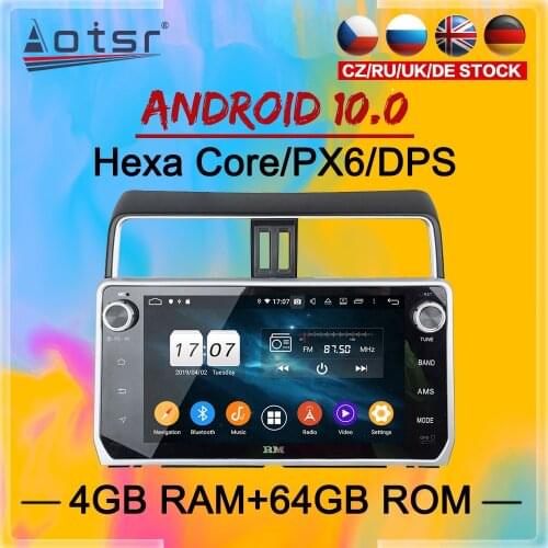 2 Din IPS Screen Android 10 DSP Car Multimedia Player For Toyota Land cruiser Prado 2018 2019 Navi Audio Radio Stereo head unit