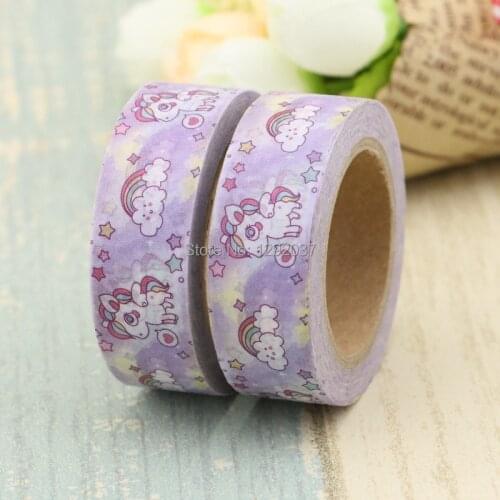 2PCS/lot Cute Cartoon Rainbow Animal Unicorn Decorative Washi Tape Paper DIY Scrapbooking Adhesive Tape 10m School Office Supply
