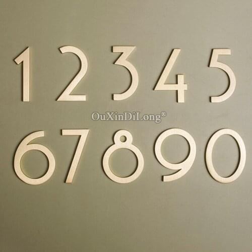 Brand New 2PCS Pure Brass 1.97"/50mm House Signs Door Numbers Door Alphabet House Mail Home Room Street Sign Address 0~9 Numbers