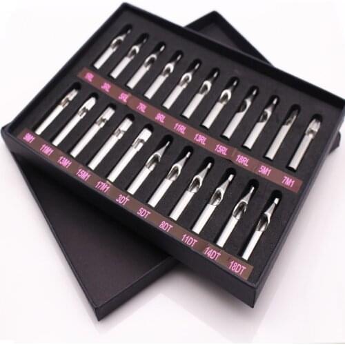 22x Tattoo Tips Machine Nozzle Set Easily Sterilized 304 Stainless Steel