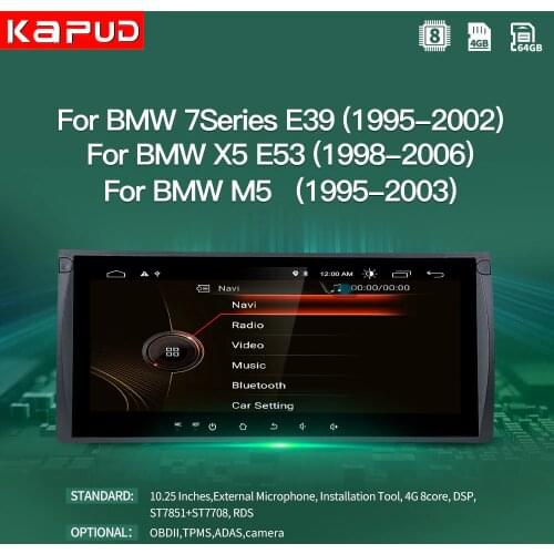 Kapud 10.25''Android 10 Car Radio GPS Navigation Audio Player For BMW 7 E39 E53 X5 M5 1995-2001 2002 200 2004 2005 2006 DVR RDS