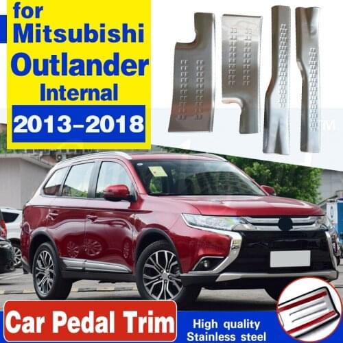 Car Styling Stainless Steel Scuff Plate/Door Internal Sill Door Sill pedal Protector for Mitsubishi Outlander 2013-2018