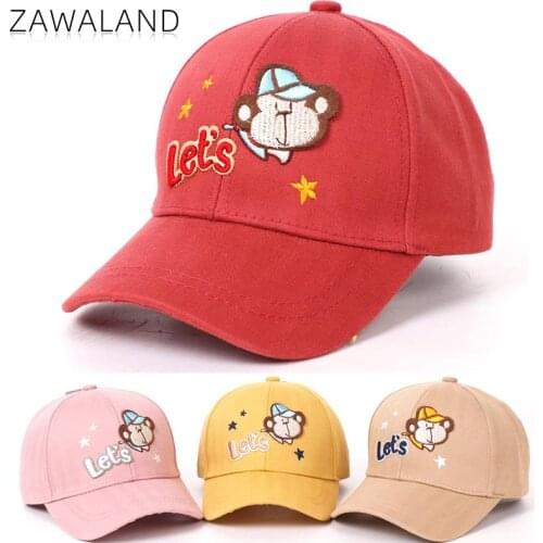 Zawaland Cartoon Bear Letter Baseball Cap Spring Boy Girl Hip Hop Cap Summer Flat Brim Sun Hat Kid Unisex Casual Hat Adjustable