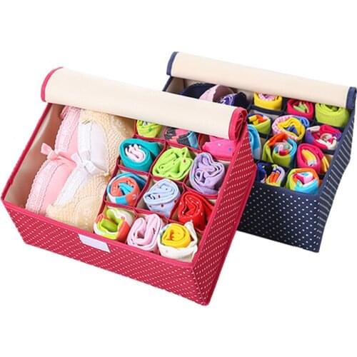 Underwear Storage Box Convenient Waterproof Oxford Cloth Bra Underwear Socks Storage Box Two-in-one Compartment Storage Box