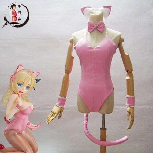 Boku Wa Tomodachi Ga Sukunai Kashiwazaki Sena Cosplay Costume Pink Sexy Leather Bunny Girl Jumpsuit Female Role Play Clothing