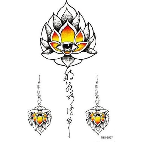 Lotus Totem Color Body Tattoo Fake Totem Art Pattern Temporary Waterproof Cool Tattoo Sticker New