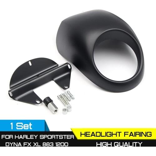 For Harley Sportster Dyna FX XL 883 1200 Motor Accessories Motorcycle Head light Mask Headlight Fairing Front Cowl Fork Mount