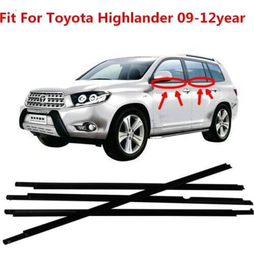 For Toyota Highlander 2009-2012 Car Window Moulding Trim Weatherstrips Seal Belt 4pcs
