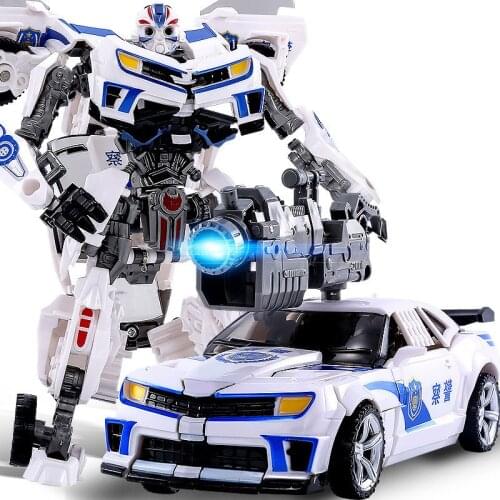 20CM White Transformation 5 Movie Toys Cool anime Action Figures Plastic ABS Robot Car Tank aircraft model kids boy toys gift