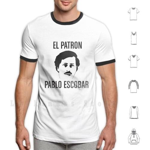 El Patron Pablo Escobar T Shirt Big Size 100% Cotton Pablo Escobar Cocaine Netflix Wagner Moura Colombia Medellin Cartello Drug