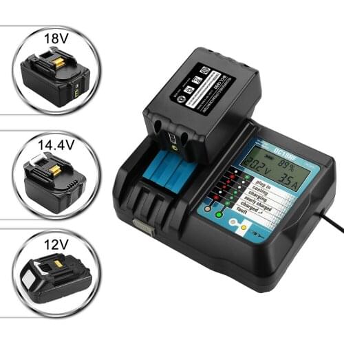 Hot Sell Cooling Power Tool Battery Charger Rapid Charging cuttent For Makita Battery 14.4V 18V with USB port LCD display 3.5A