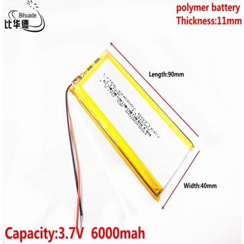 Good Qulity Liter energy battery 3.7V,6000mAH 114090 Polymer lithium ion / Li-ion battery for tablet pc BANK,GPS,mp3,mp4