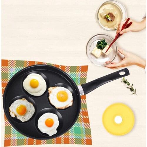 Mini 4-hole Iron Omelette Pan Love Heart Egg Mold Breakfast Pot Frying Pan Cookware Cast Iron Grill Egg Dumpling Godware