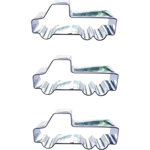 Mini Pickup truck shape 3 piece biscuit cutting molds, baking tools, cake decorating soft candy tools
