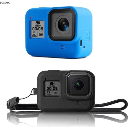 Soft Silicone Case Protective Cover Shell + Lanyard For Gopro Hero 8 Black Action Camera Accessoriess