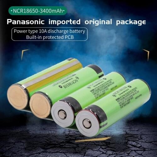 NCR18650B Protected 3400mah Li-ion Rechargeable 18650 battery 3.7V with Pointed+PCB For Flashlight batteries 100% Original