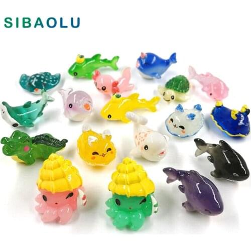 New Shark Whale Turtle Dolphin Sea Fish Figurine Model Home Decor Aquarium Miniature Fairy Garden Decoration Accessories Modern