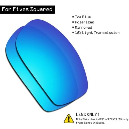 SmartVLT Polarized Sunglasses Replacement Lenses for Oakley Fives Squared - Ice Blue