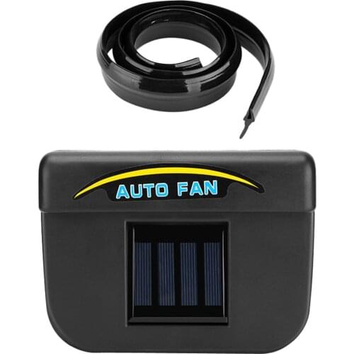 Portable Solar Power Car Window Auto Air Vent Cooling Fan Cooler Kit W/Strip