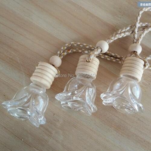 Clear Rose perfume pendant Empty bottle of essential oil Car perfume bottle F503