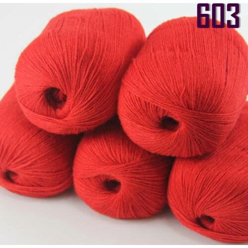 Sale New 5 X50g Balls High Quality 100% pure cashmere luxury warm soft hand knitting Yarn 233-603-5 Red