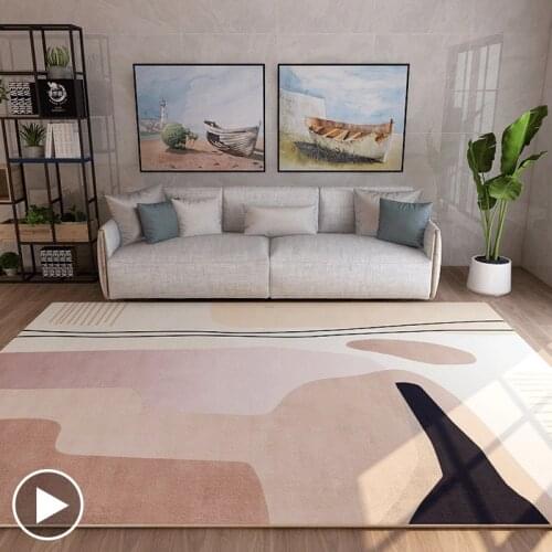 Nordic Art Light Luxury Carpet Bedroom Living Room Decoration Rug Bathroom Anti-slip Carpets Modern Parlor Rectangle Large Rugs