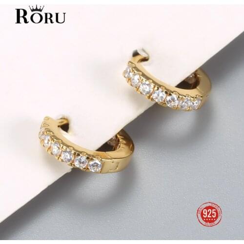 S925 Sterling Silver Earring Gold Color Small Circle Hoop Earrings For Women Birthday Simple Noble Jewelry Gift