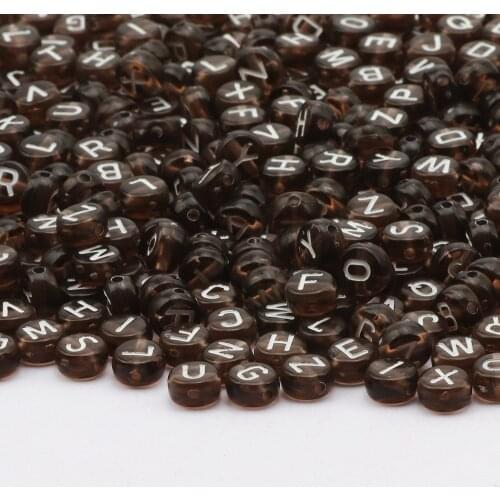 Mixed 4x7mm Brown Acrylic Letter Beads Round Alphabet Spacer Loose Beads For Jewelry Making Diy Necklace Bracelet Accessories