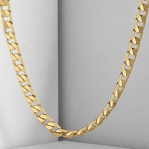 Gold Necklace Chain for Men Cuban Link Gold Filled Jewelry Womens Mens Necklaces Trendy Gift 5mm DLGN316