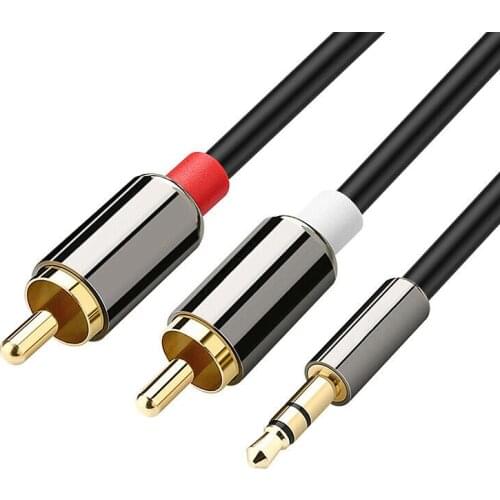 1M RCA Cable 3.5mm Male to 2RCA Male Audio Stereo Y Splitter Cable For Tablet PC