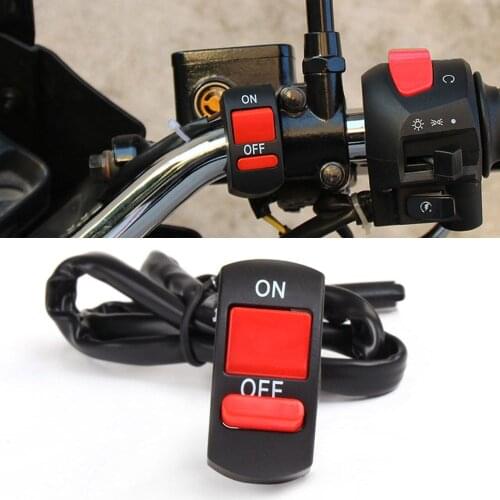 Universal Motorcycle Handlebar Flashing Switch Moto Light Switch ON OFF Button ATV Black Two Core Wire Motorcycle Accessories