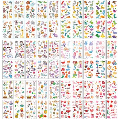 10pcs Christmas Valentines Day Halloween Cartoon animal car monster Temporary Hand Tattoo Sticker Stick Face Stickers