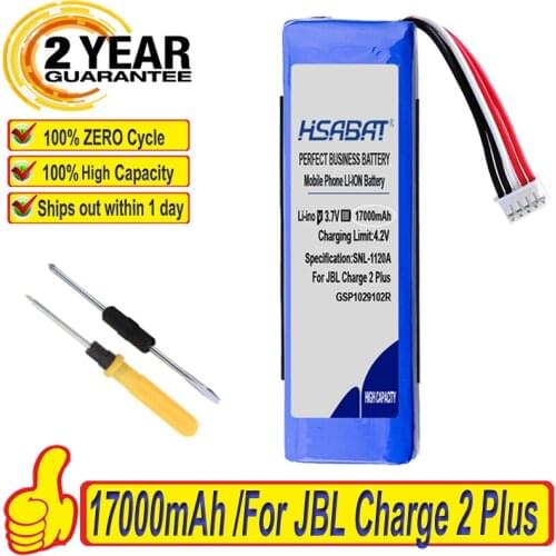100% Original HSABAT 12300mAh GSP1029102R Battery For JBL Charge 2 Plus,Charge 2+,charge 3 2015 Version P763098 GSP1029102