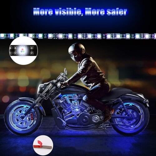 12 Pcs 5050 SMD Strip Flexible RGB Flashing Light Decorative Lamp LED APP Remote Control Motorcycle Wireless Remote Waterproof