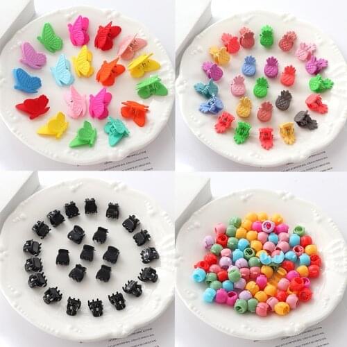 20Pcs Colorful Hair Clip flowe rpineapple Strawberry Small Hair Claws Girls Kids Sweet Hairpin Cartoons Fashion Hair Accessories