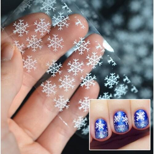 500pcs Snowflake Nail Foil White Snow Christmas Design Nail Art Transfer Foil Manicure fashion Transfer Sticker Paper